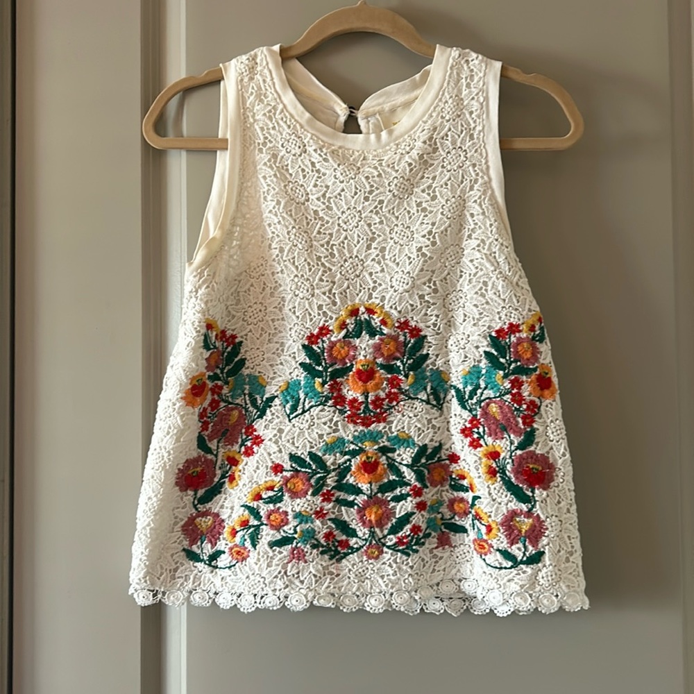 Anthropologie Embroidered Blouse